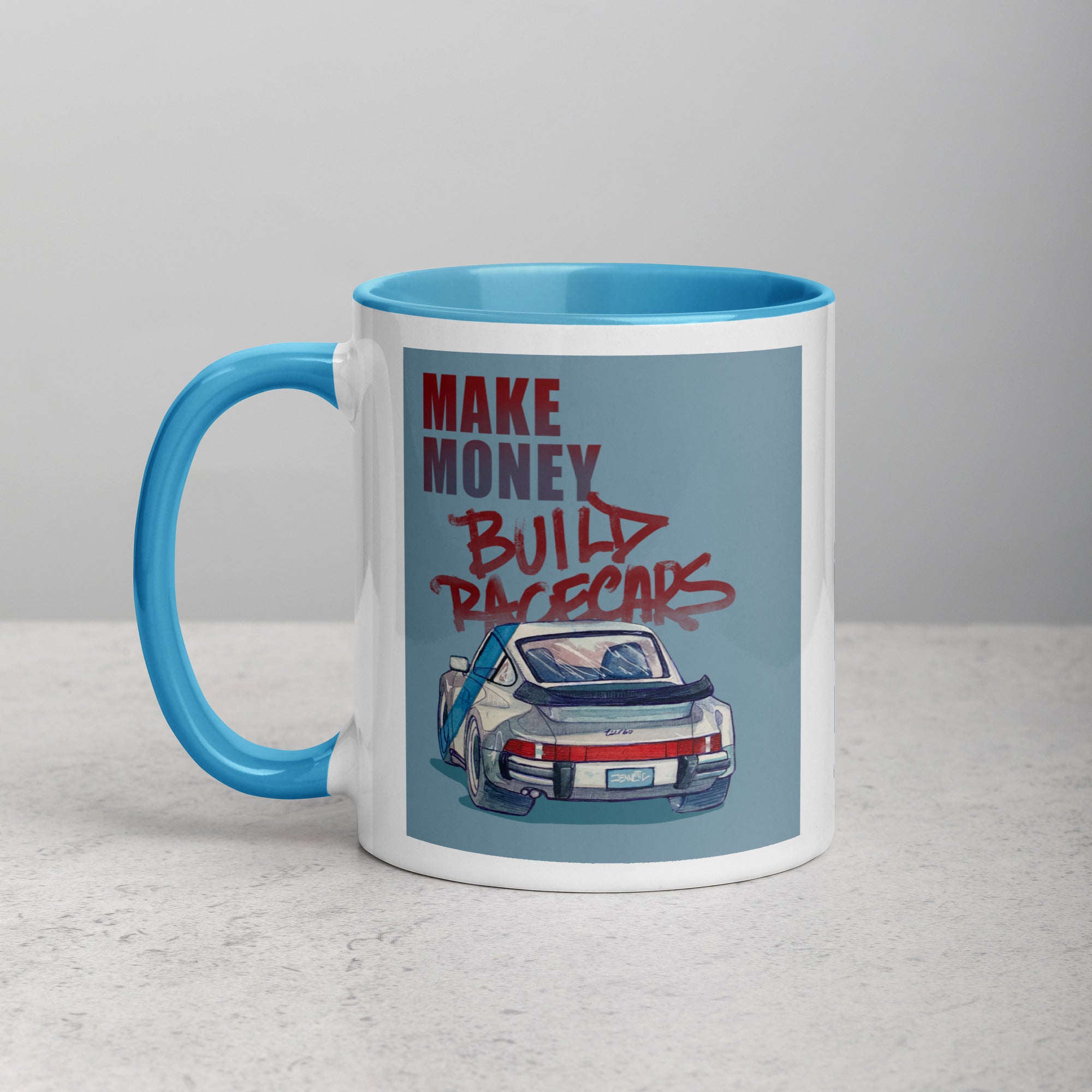 Make money build racecars mug